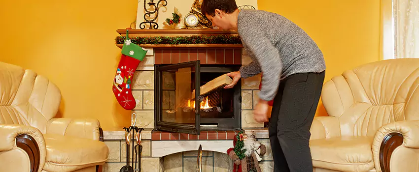 Rusted Metal Fireplace Restoration in La Ca, California